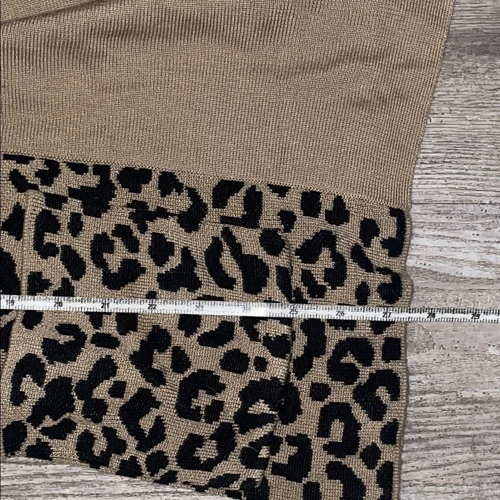 Leopard Print Open Front Sweater